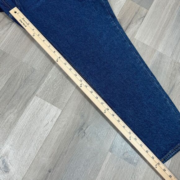 H&M High Rise Tapered Baggy Jeans Dark Blue Size 10 Relaxed Ankle - Picture 13 of 14